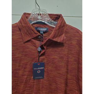 NWT Oliver Harris sports polo lightweight long sleeve mens size L fall colors